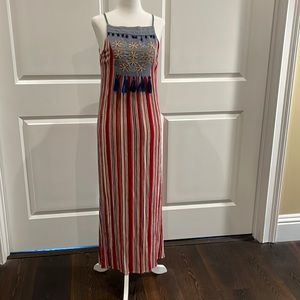 Striped sundress w bodice detail S